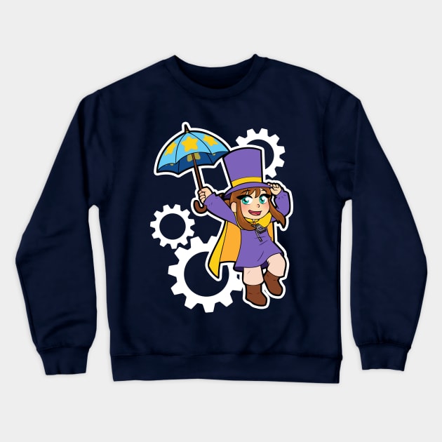 Hat Girl Crewneck Sweatshirt by RainytaleStudio